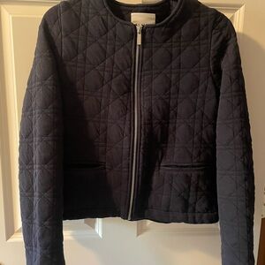 Stylish Quilted Navy Bomber Jacket